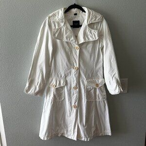 *As Is* Weekend Max Mara White 100% Cotton Trench Coat Women's size US 2